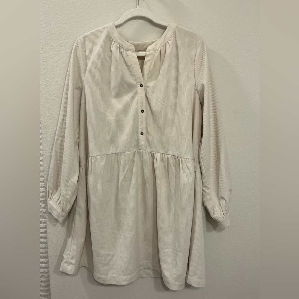 Cream Long Sleeve Dress